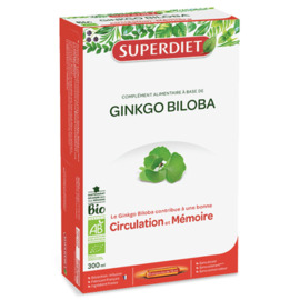 GINKGO BILOBA BIO -  20 ampoules de 15ml - 20.0 unités - Circulation - Super Diet Circulation-4456