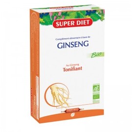 GINSENG BIO -  20 ampoules de 15ml - 20.0 unités - Vitalité - Intellect - Super Diet Vertus tonifiantes-4460