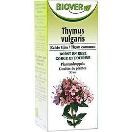 Gouttes de Plantes Thym Commun Gorge et Poitrine - 50.0 ml - Gouttes de plantes - teintures mères - Biover Adoucit les voies respiratoires-8995