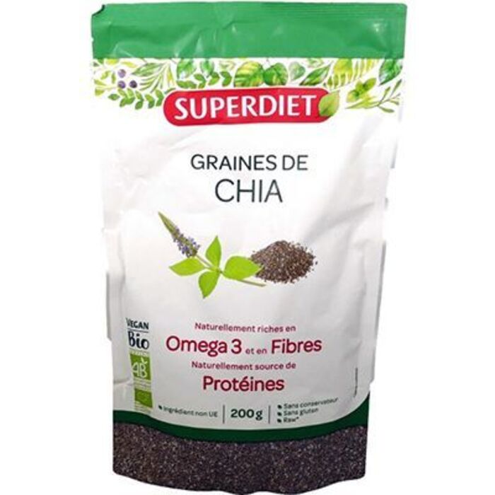 Photo de Graines de chia bio vegan 200g Super diet Graines de chia bio vegan 200g Super diet-221692