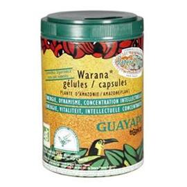 Guarana warana satéré mawé gélules bio - 100.0 unites - Compléments alimentaires en poudre et gélules - Guayapi Dynamisant, Diminue la sensation de faim-9282