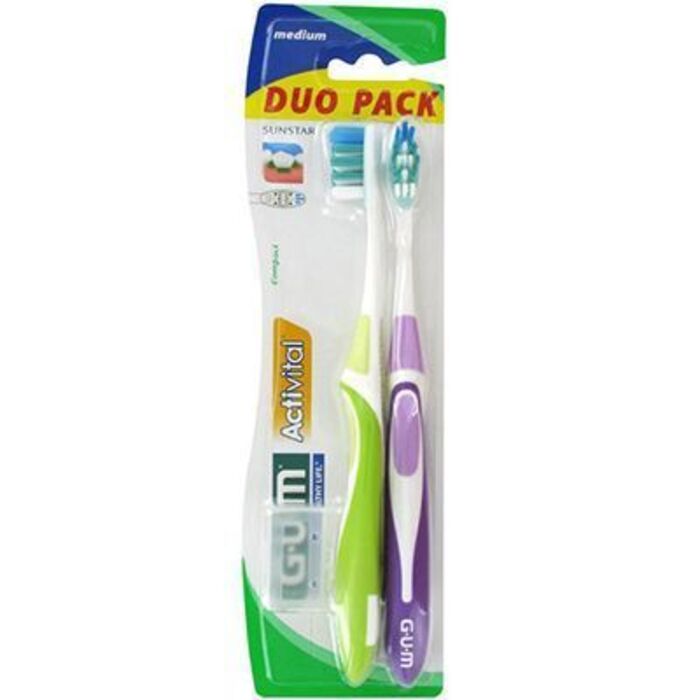 Photo de Gum 1528 duo pack lot de 2 brosses à dents medium Gum Gum 1528 duo pack lot de 2 brosses à dents medium Gum-210764