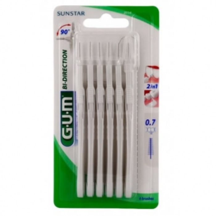 Photo de Gum 2114 bi-direction brossettes interdentaires 0,7mm x6 Gum Gum 2114 bi-direction brossettes interdentaires 0,7mm x6 Gum-145758