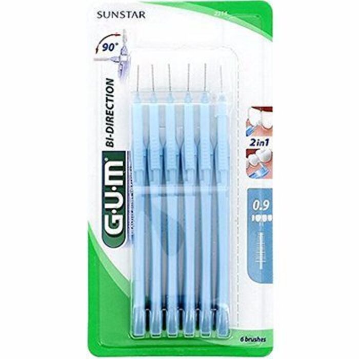 Photo de Gum 2314 bi-direction brossettes interdentaires 0,9mm x6 Gum Gum 2314 bi-direction brossettes interdentaires 0,9mm x6 Gum-190441
