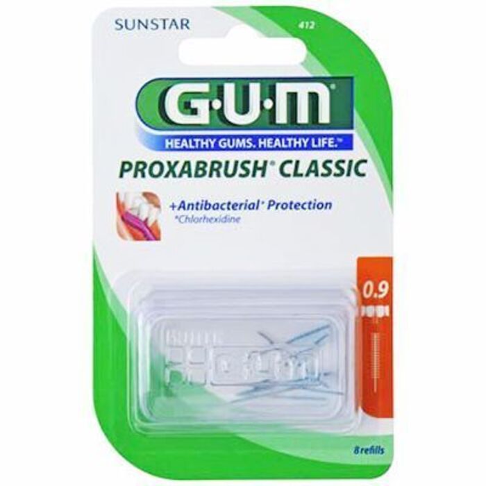 Gum 412 proxabrush classic recharges brossettes interdentaires 0,9mm Gum-216441