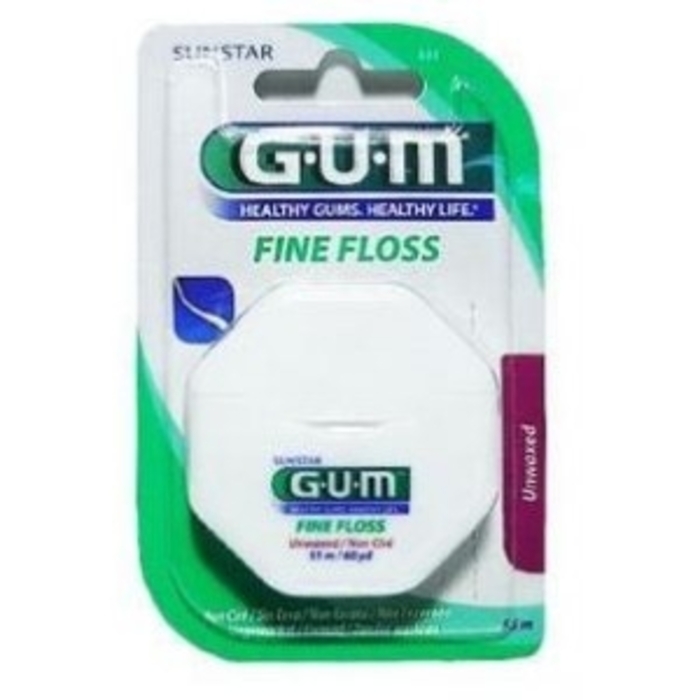 Photo de Gum 555 fine floss fil dentaire non ciré 55m Gum Gum 555 fine floss fil dentaire non ciré 55m Gum-195780