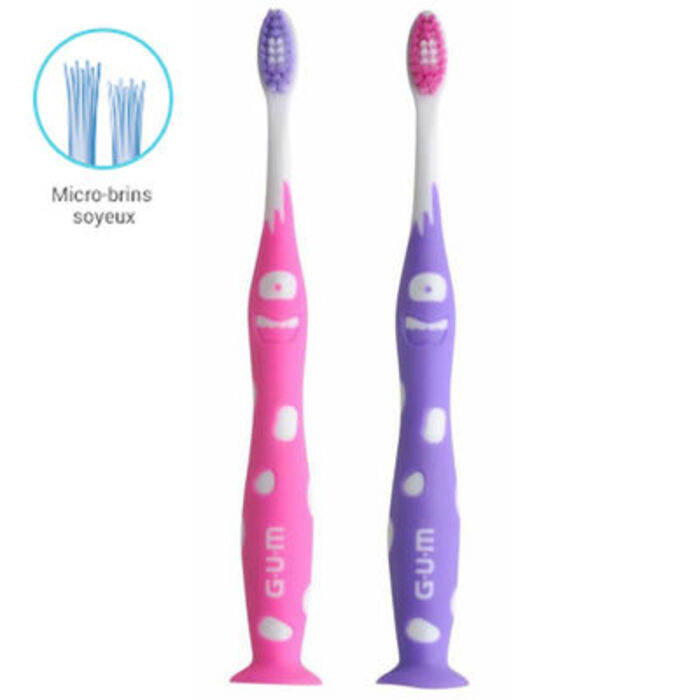 Photo de Gum brosse à dents junior 7-9ans ventousable souple fille Gum Gum brosse à dents junior 7-9ans ventousable souple fille Gum-216691