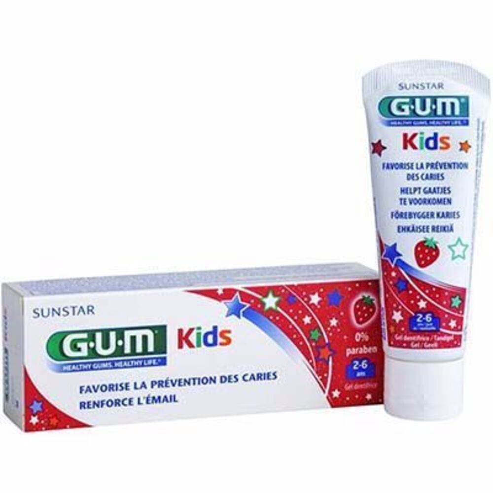 Photo de Gum kids dentifrice 2-6ans fraise 50ml Gum Gum kids dentifrice 2-6ans fraise 50ml Gum-144412