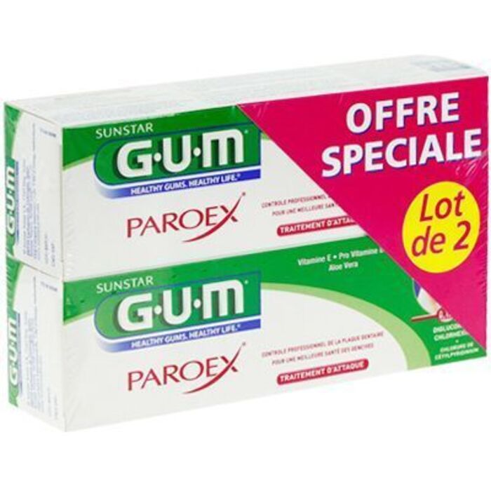Photo de Gum paroex traitement d'attaque dentifrice lot de 2 x 75ml Gum Gum paroex traitement d'attaque dentifrice lot de 2 x 75ml Gum-220279