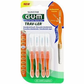 GUM Travler Brossettes Interdentaires 1412 0,9mm x4 - GUM -146104