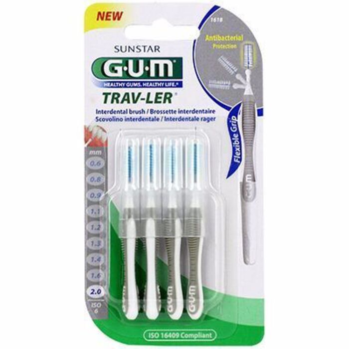 Photo de Gum travler brossettes interdentaires 1618 2mm x4 Gum Gum travler brossettes interdentaires 1618 2mm x4 Gum-145201