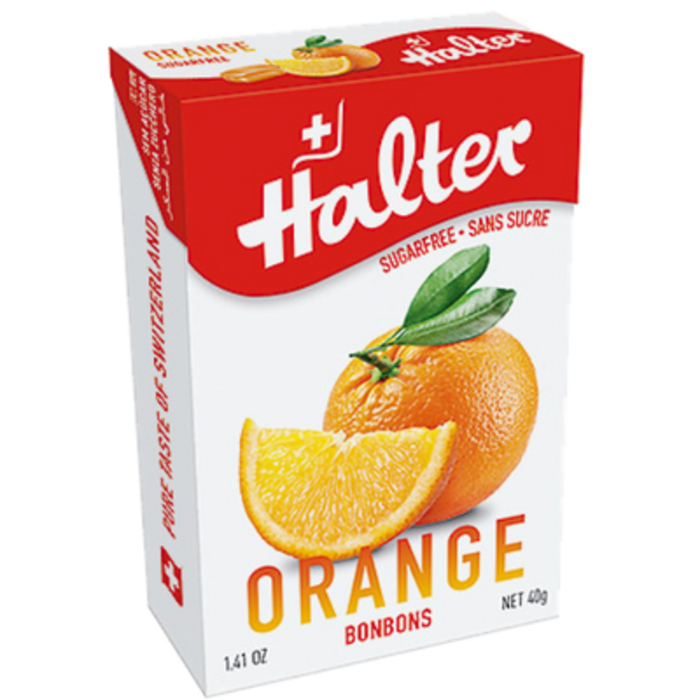 Photo de Halter bonbons orange sans sucre - 40g Halter Halter bonbons orange sans sucre - 40g Halter-197220