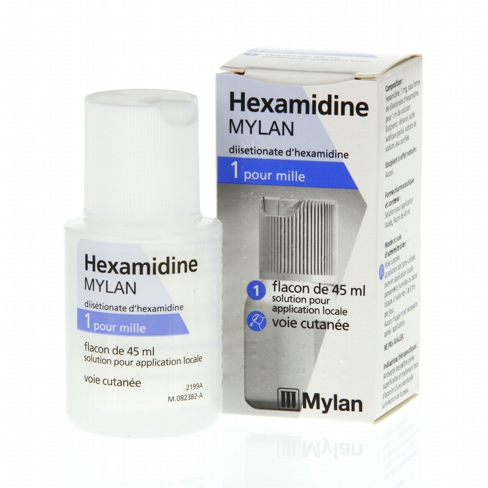 Photo de Hexamidine 1 pour mille solution - 45ml Mylan Hexamidine 1 pour mille solution - 45ml Mylan-206958