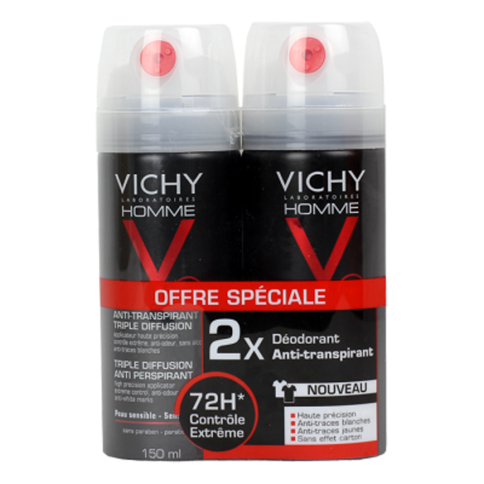 Photo de Homme anti-transpirant triple diffusion - lot de 2 Vichy Homme anti-transpirant triple diffusion - lot de 2 Vichy-202722