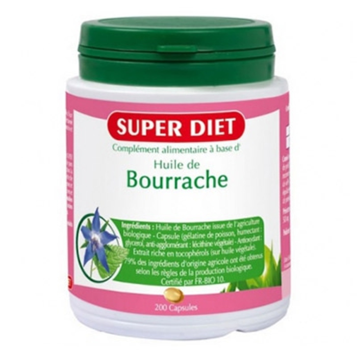 Photo de Huile de bourrache - 200 capsules Super diet Huile de bourrache - 200 capsules Super diet-4477