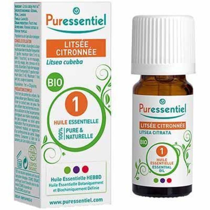 Photo de Huile essentielle bio litsée citronnée 5ml Puressentiel Huile essentielle bio litsée citronnée 5ml Puressentiel-225427
