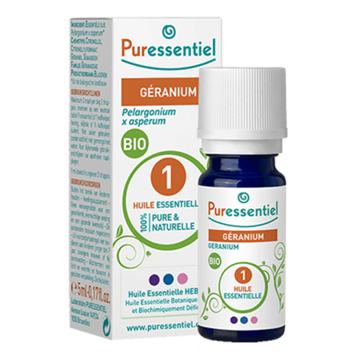Photo de Huile essentielle géranium - 5 ml Puressentiel Huile essentielle géranium - 5 ml Puressentiel-125944