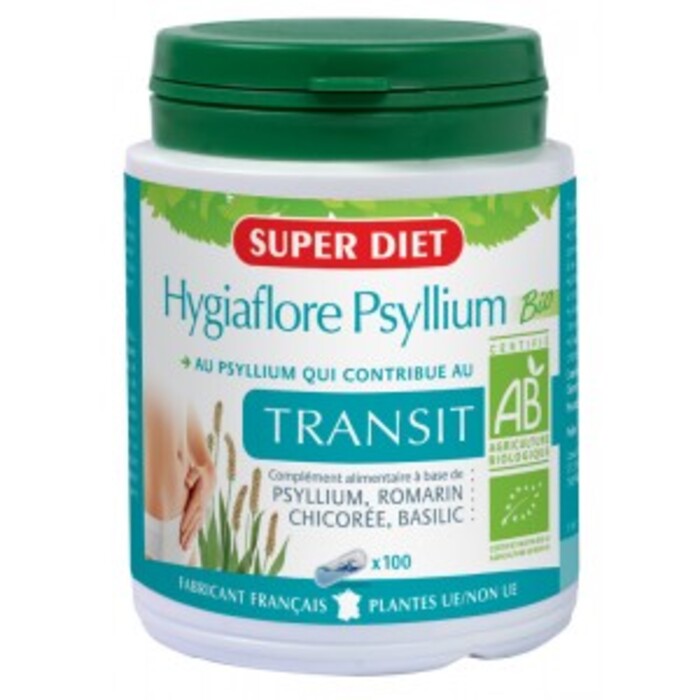 Hygiaflore psyllium bio - 100 gélules Super diet-142794