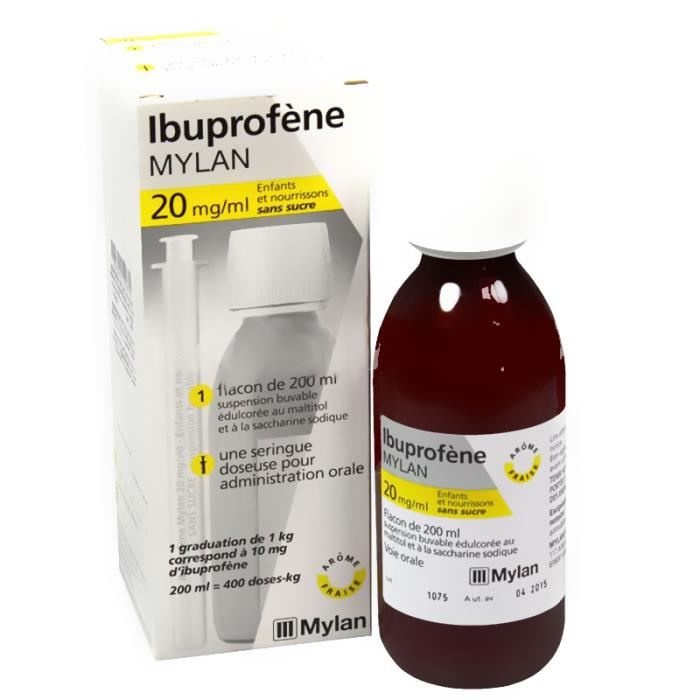 Photo de Ibuprofene 20mg/ml enfants nourrissons sans sucre - 200ml Mylan Ibuprofene 20mg/ml enfants nourrissons sans sucre - 200ml Mylan-206959