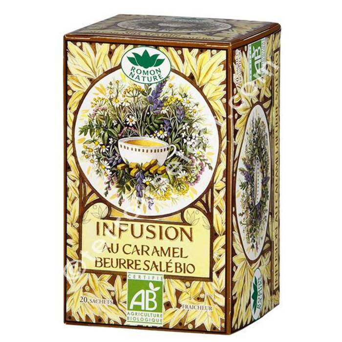Photo de Infusion caramel au beurre salé bio - 20 sachets Romon nature Infusion caramel au beurre salé bio - 20 sachets Romon nature-142602