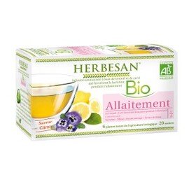 INFUSION FENOUIL CARVI ALLAITEMENT BIO 
Fenouil, Carvi, Verveine, Tilleul - 20 sachets - 20.0 unités - Infusion Bio - Herbesan -142199