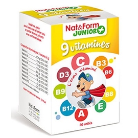 Junior+ 9 vitamines - 30 gommes - 30.0 unites - nat & form -6289