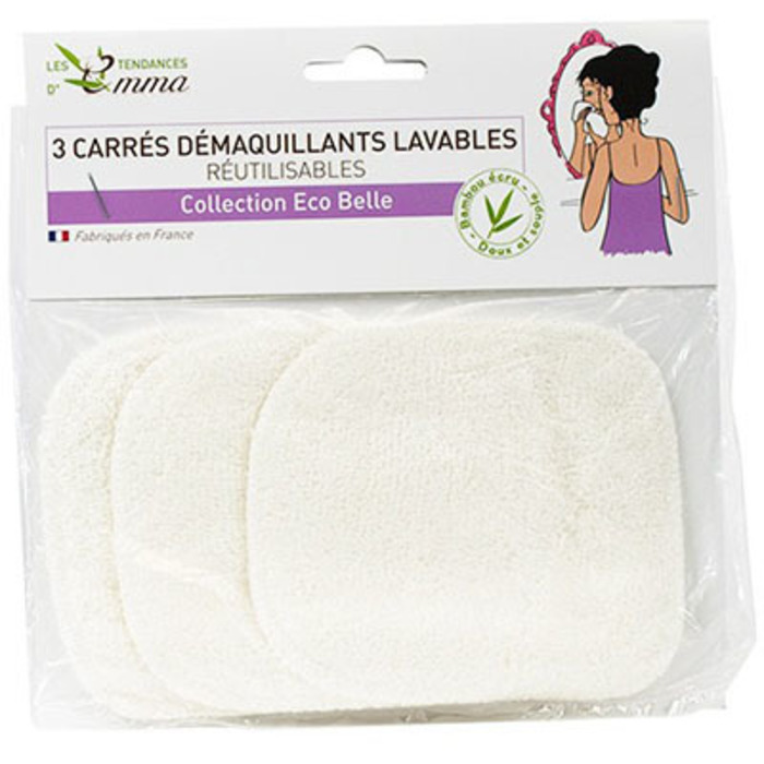 Photo de Les tendances d'emma 3 carrés démaquillants lavables bambou ecru Les tendances d'emma Les tendances d'emma 3 carrés démaquillants lavables bambou ecru Les tendances d'emma-142392