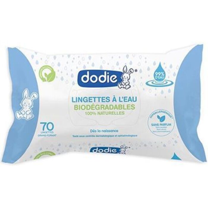 Photo de Lingettes à l'eau biodégradables x70 Dodie Lingettes à l'eau biodégradables x70 Dodie-224309