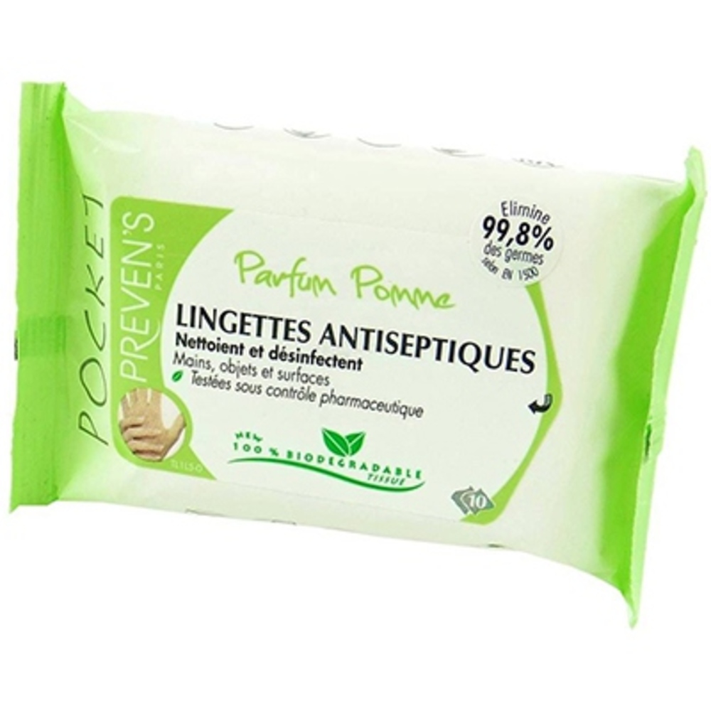 Photo de Lingettes antiseptiques pomme x10 Preven's Lingettes antiseptiques pomme x10 Preven's-191613