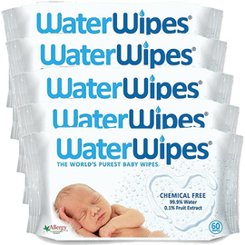 Lingettes Bébé 100% naturelles - Lot de 5x60 lingettes - WATERWIPES -222754