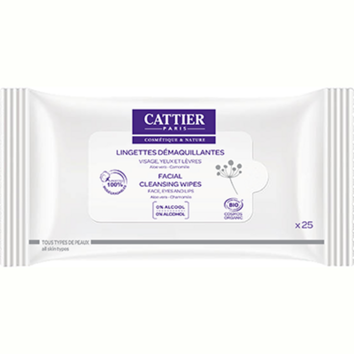 Photo de Lingettes démaquillantes visage bio x25 Cattier Lingettes démaquillantes visage bio x25 Cattier-226158