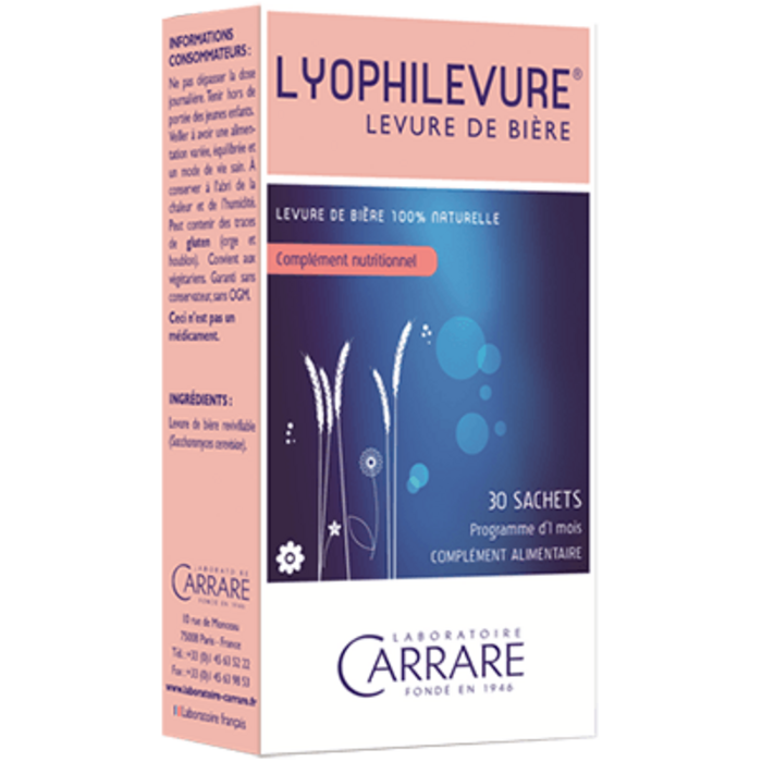 Photo de Lyophilevure levure de bière revivifiable 30 sachets Carrare Lyophilevure levure de bière revivifiable 30 sachets Carrare-9004