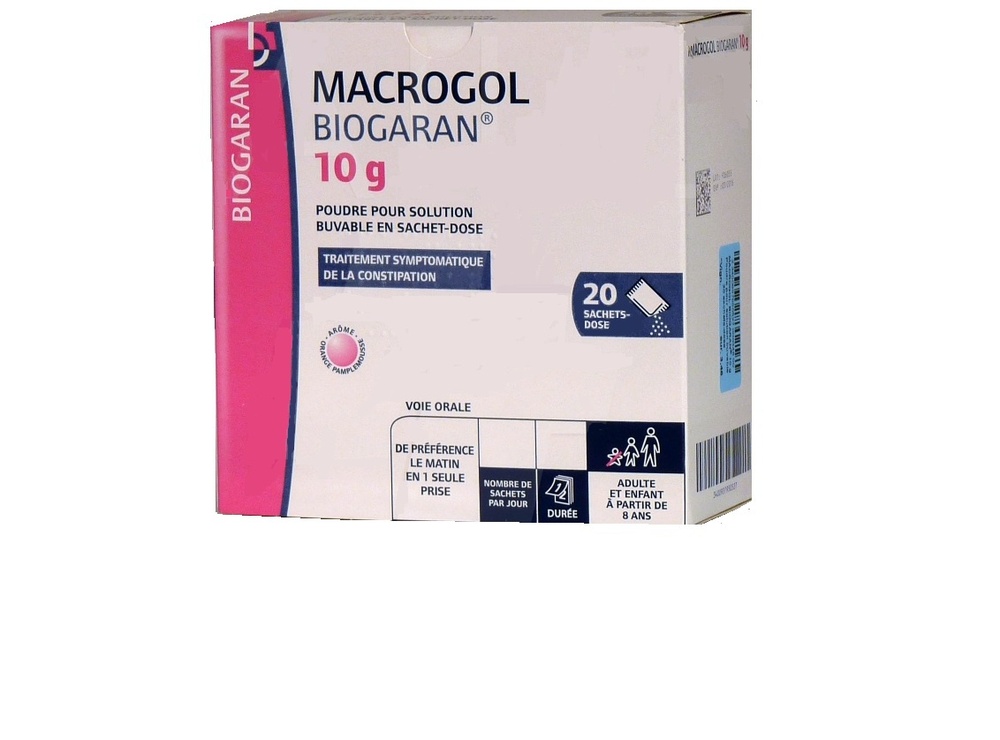 Photo de Macrogol 4000 10g - 20 sachets Biogaran Macrogol 4000 10g - 20 sachets Biogaran-193422