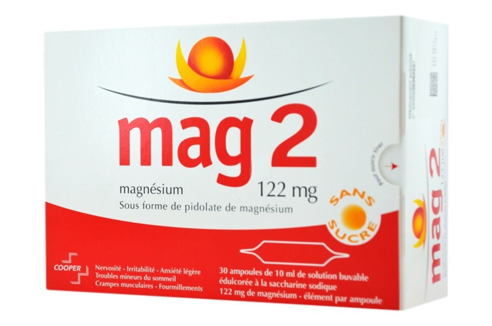 Prix de Mag 2 magnésium 30 ampoules, irritabilité nervosité COOPER