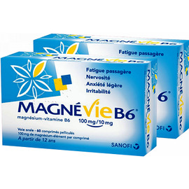 Magnévie B6 100mg/10mg - 2 x 60 comprimés - SANOFI -192596