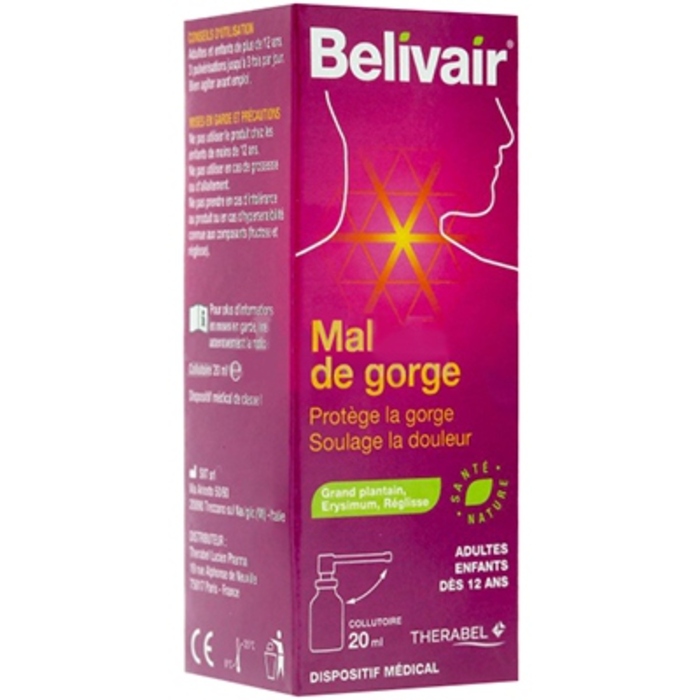 Photo de Mal de gorge collutoire - 20 ml Belivair Mal de gorge collutoire - 20 ml Belivair-205907