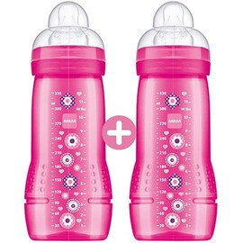 MAM Biberon +6mois 330ml x2 - Rose - Mam -143971