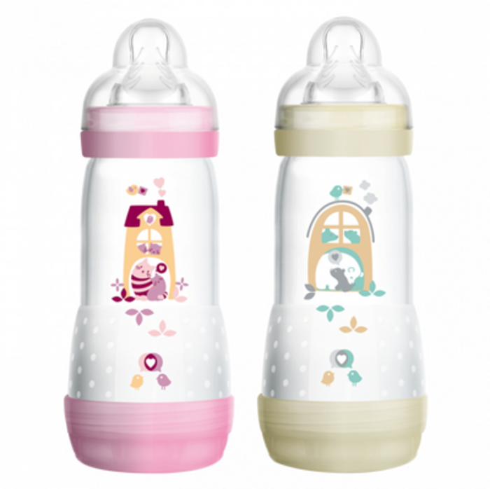Photo de Mam biberon anti-colique 320ml x2 rose Mam Mam biberon anti-colique 320ml x2 rose Mam-215888