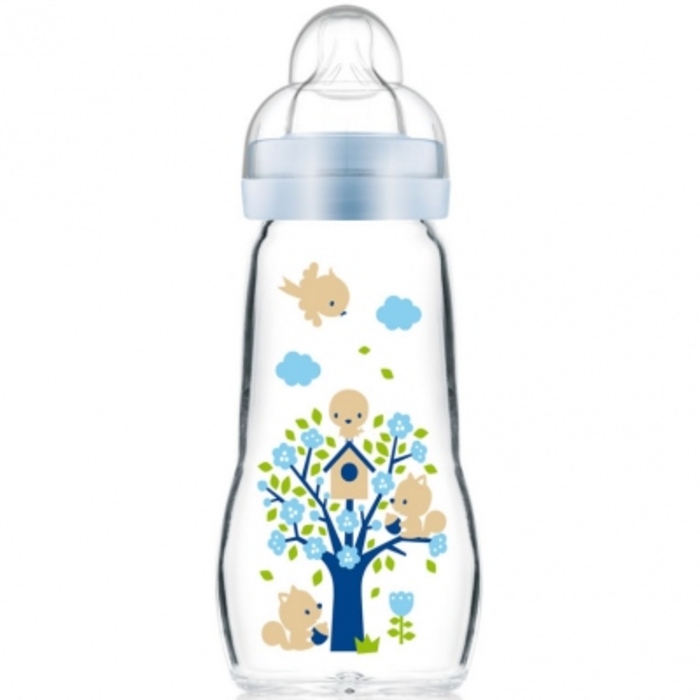 Photo de Mam biberon verre +2mois 260ml - bleu Mam Mam biberon verre +2mois 260ml - bleu Mam-201342
