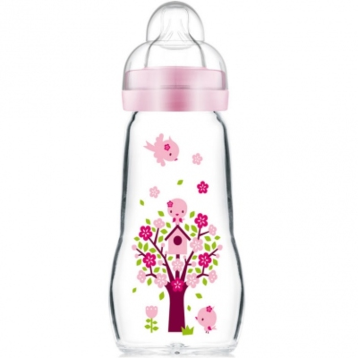Photo de Mam biberon verre +2mois 260ml - rose Mam Mam biberon verre +2mois 260ml - rose Mam-201343