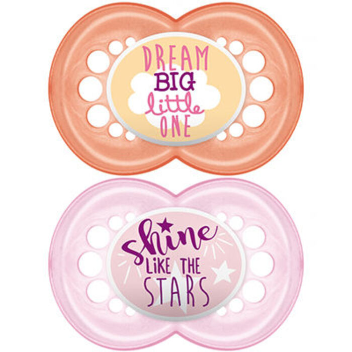Photo de Mam décor sucette silicone 6m+ rose/gris x2 Mam Mam décor sucette silicone 6m+ rose/gris x2 Mam-223766