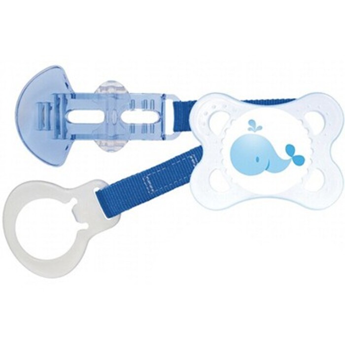 Photo de Mam sucette anatomique silicone 0-6mois + attache-sucette bleu Mam Mam sucette anatomique silicone 0-6mois + attache-sucette bleu Mam-205923
