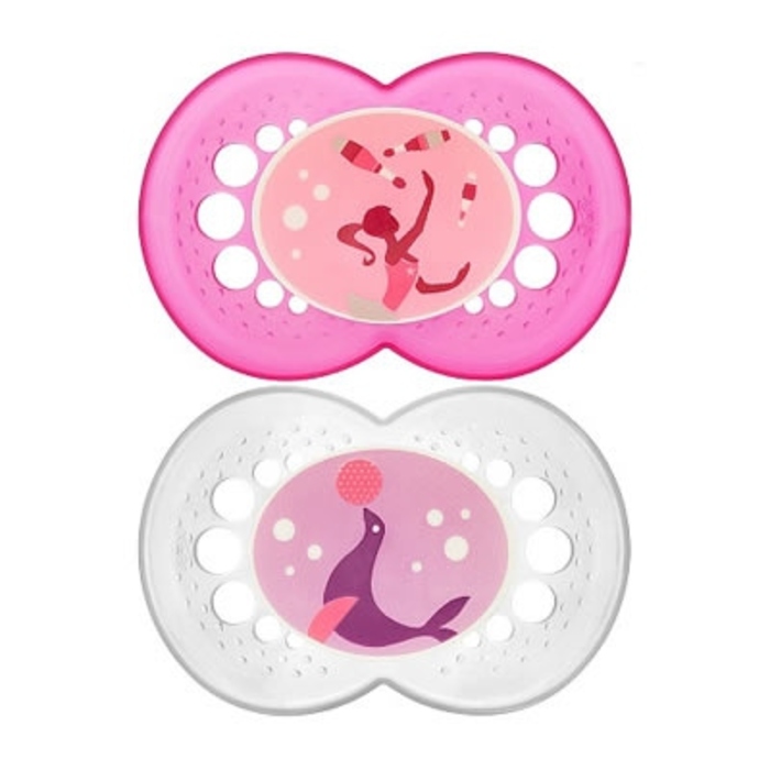Photo de Mam sucette silicone +6mois x2 - rose/transparent Mam Mam sucette silicone +6mois x2 - rose/transparent Mam-198810