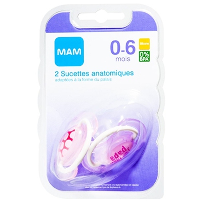 Photo de Mam sucette silicone anneau 0-6mois fille x2 Mam Mam sucette silicone anneau 0-6mois fille x2 Mam-198828