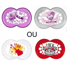 Mam sucette silicone rock +18mois rose rouge x2 - mam -146580