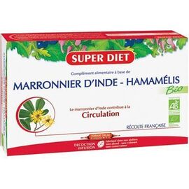 Marronnier d'inde - hamamelis bio -  20 ampoules de 15ml - 20.0 unités - circulation - super diet Circulation-4457