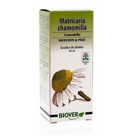 Matricaria chamomilla (camomille) bio - 50.0 ml - gouttes de plantes - teintures mères - biover Facilite la digestion & purifie la peau-8982