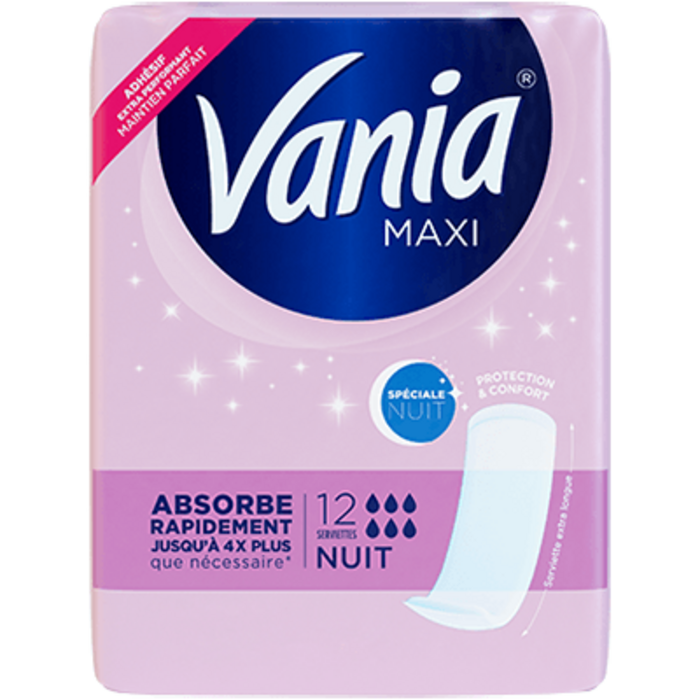 Photo de Maxi spéciale nuit 12 serviettes Vania Maxi spéciale nuit 12 serviettes Vania-223737