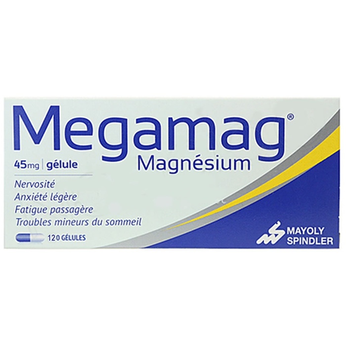 Photo de Megamag 45mg - 120 gélules Mayoly spindler Megamag 45mg - 120 gélules Mayoly spindler-192584