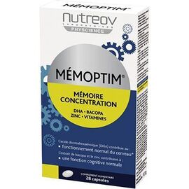 Mémoptim mémoire concentration 28 capsules - nutreov -225717